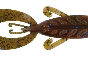 Big Bite Baits Rojas Fighting Frog 4"- Green Pumpkin Brown Swirl Blue Flake